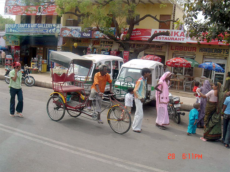 Agra: cyklistický rikša, návštěva Indie 30.3. – 3.4.2008