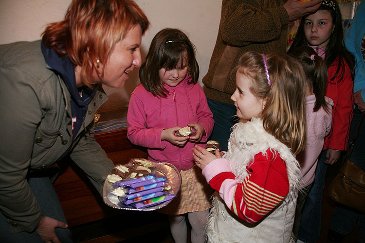 Vernisáž výstavy "Evropa očima dětí MŠ", 18. dubna 2008, Městská knihovna v Milevsku, foto: Roman Růžička