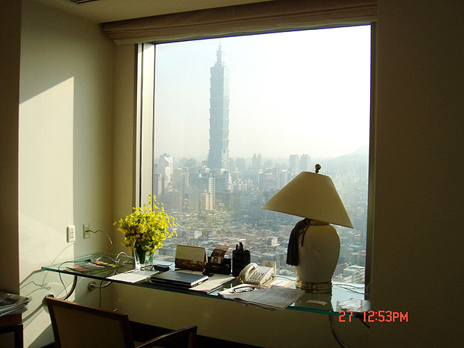 Pohled z pokoje hotelu, Taiwan 29. - 31.10.2008