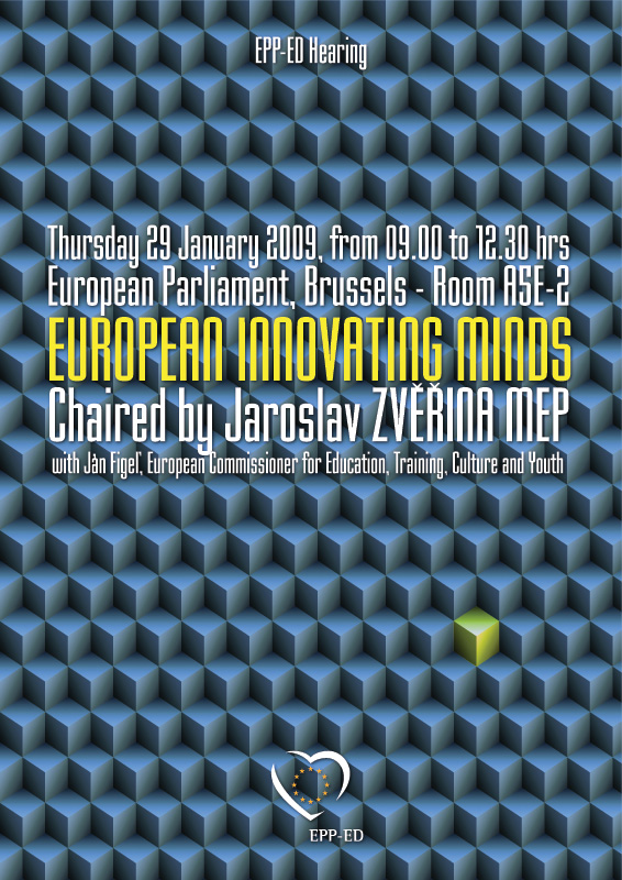 Plakát ke slyšení poslance Jaroslava Zvěřiny na plénu EP v Bruselu čtvrtek 29. ledna 2009 od 09:00 do 12:30 hod. v A5E-2