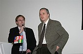 Ppřednáška o Town Twinningu -  programu EU zleva Petr Šebek a Pavel Tychtl, Brusel 2005 | 
