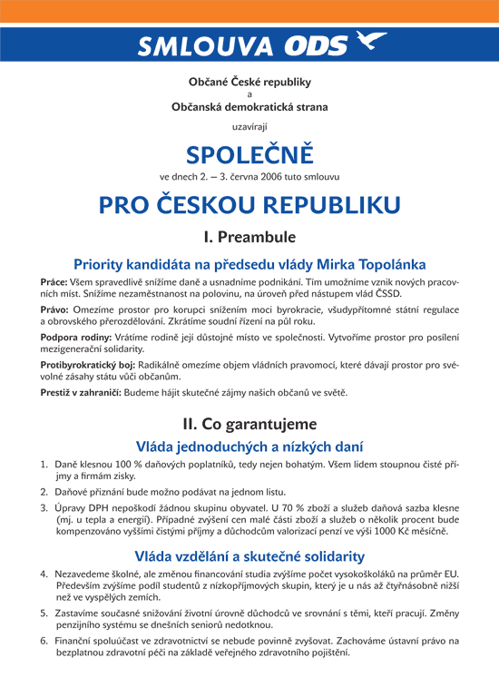 Smlouva občanů ČR a ODS - SPOLEČNĚ PRO ČESKOU REPUBLIKU, strana 1 | 