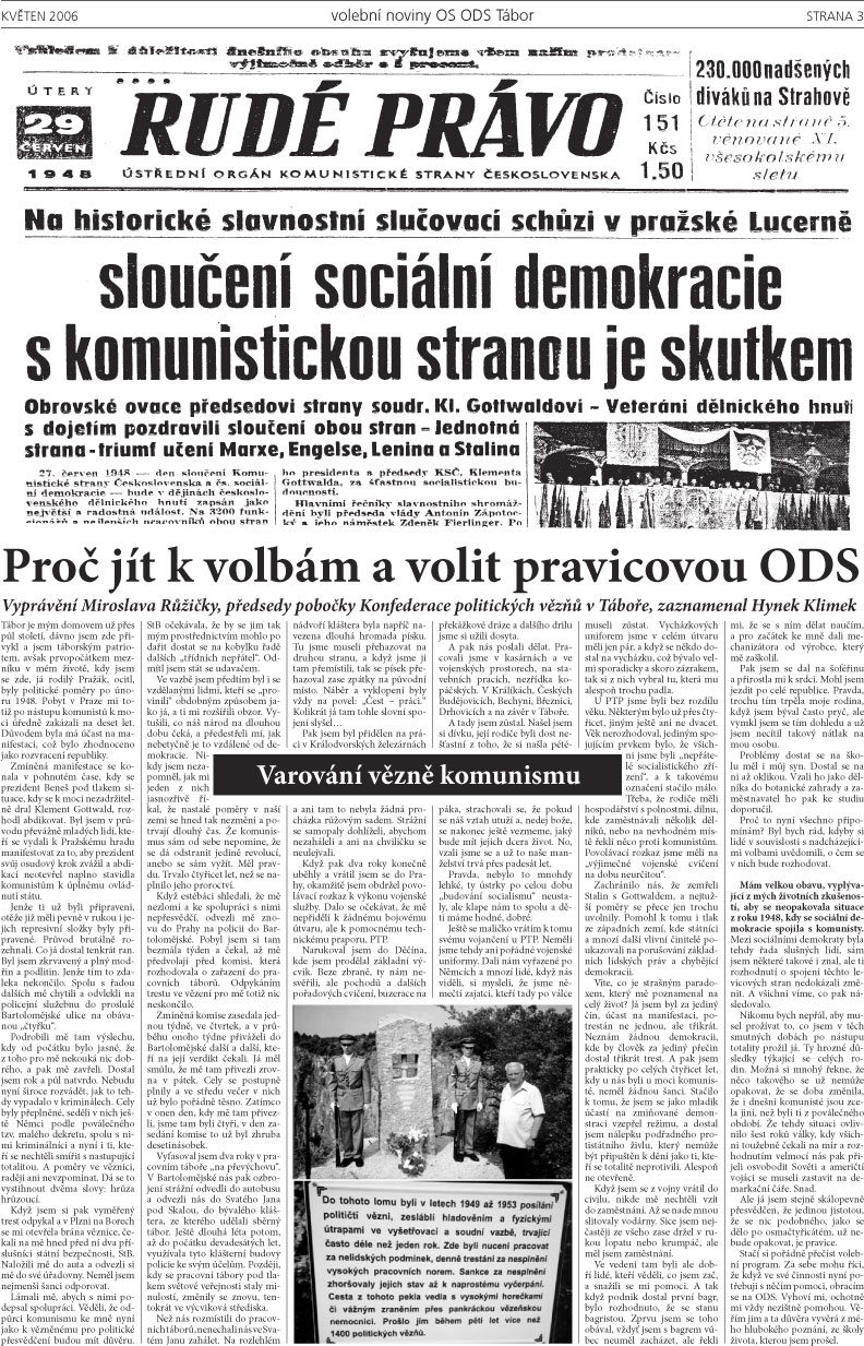 Volební noviny OS ODS Tábor, květen 2006, strana 3