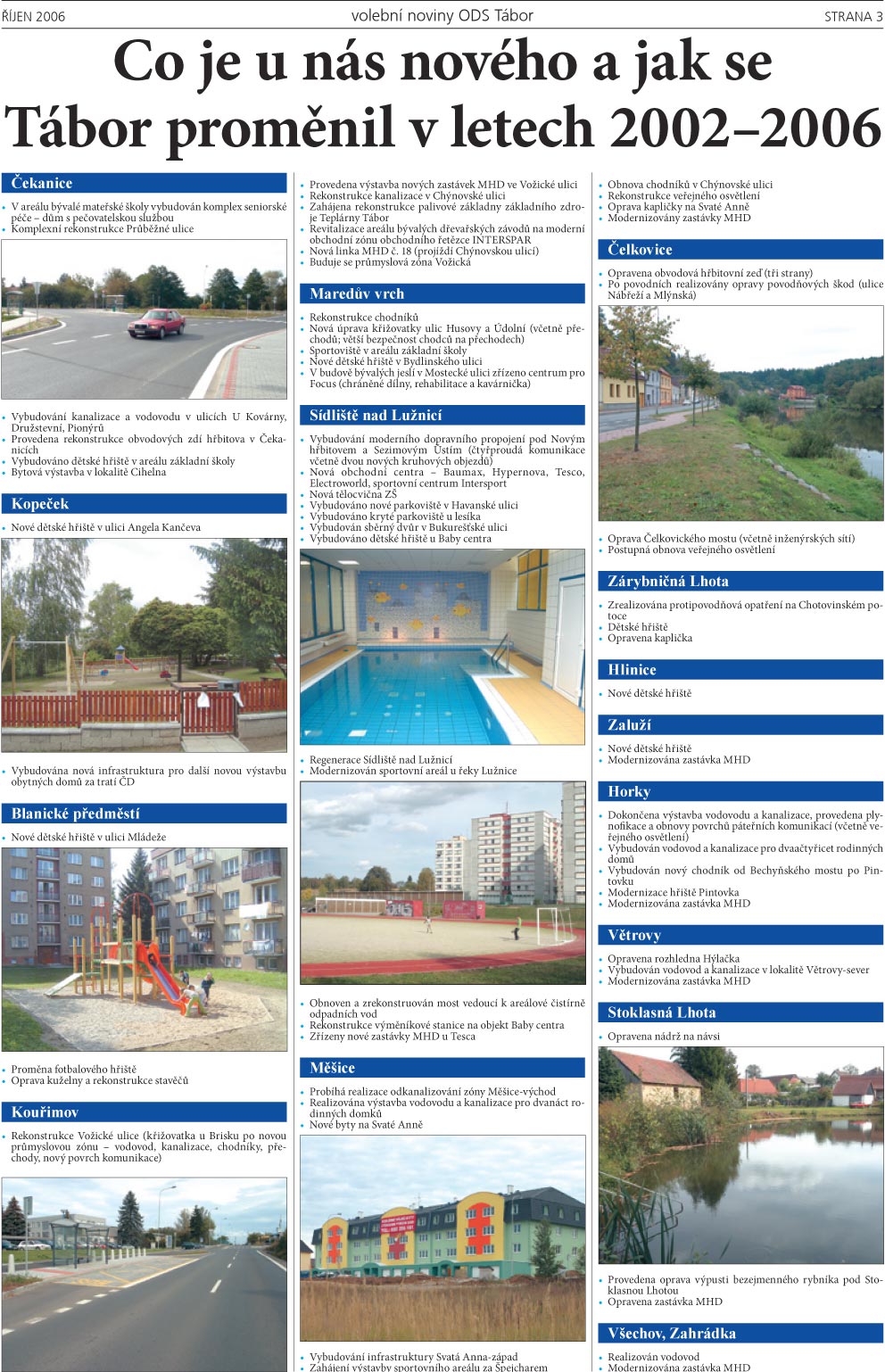 Volební noviny OS ODS Tábor, říjen 2006, strana 3