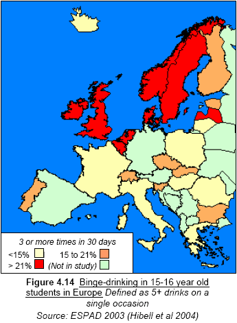 Alkohol v Evropské unii, ilustrační graf | 
