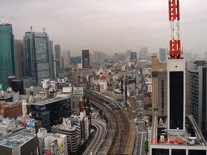 Tokyo - pohled z hotelu, delegace Evropského parlamentu v Japonsku 27.5. - 1.6. 2007